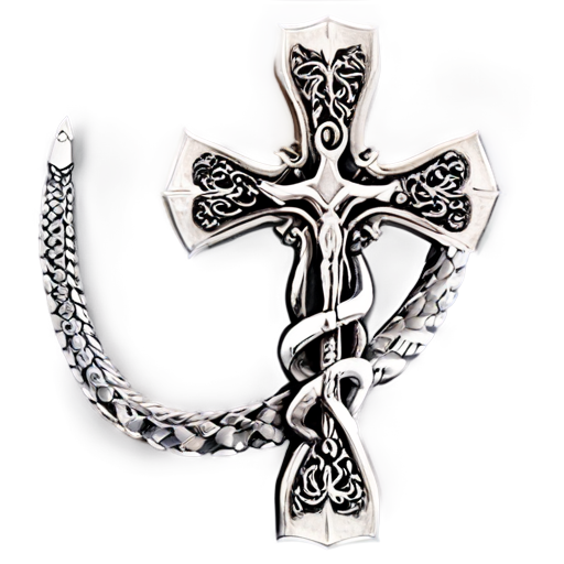 hi detailed caduceus with 7 crosses of snakes - icon | sticker