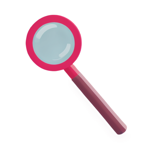 create a picture for the channel about benchmarking and product design you can use a magnifying glasses, pink color - icon | sticker