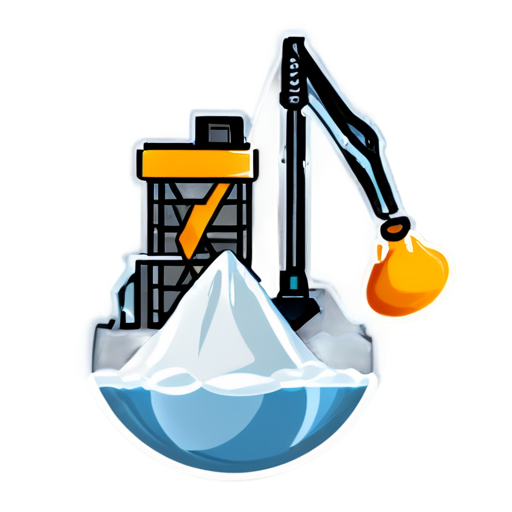 Mineral extraction industry icon for website, white color - icon | sticker