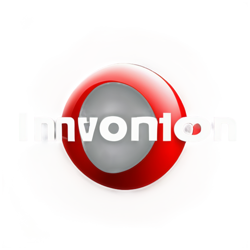 logo that represents innovation, whit color red - icon | sticker