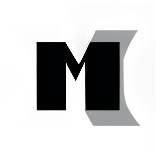 a flat icon, a point cloud with shape of letter "M", high quality, white and black - icon | sticker