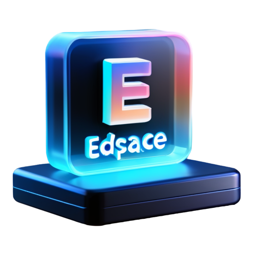 beautiful inscription for online school "EdSpace" - icon | sticker