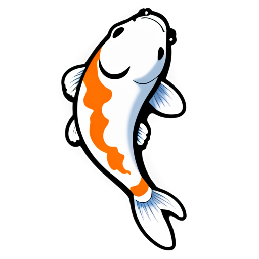 koi fish, minimalism, two fish, two colour, black and rad - icon | sticker