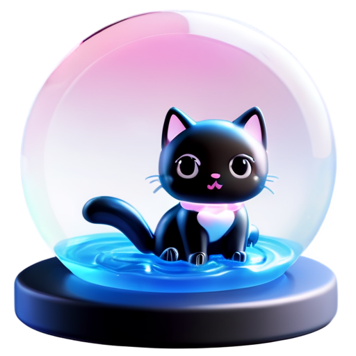 Cat in water - icon | sticker