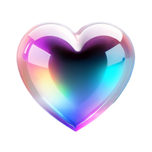 holographic heart project by a little cube - icon | sticker