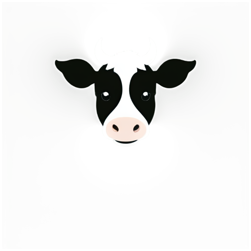 line art cow heaad with cute face - icon | sticker