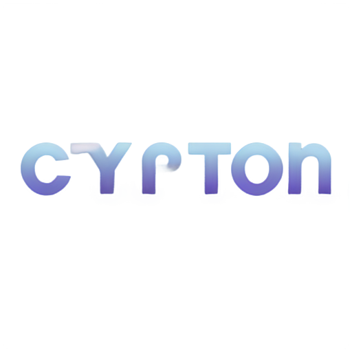 Cryptoton lettering logo in gradient blue and purple color - icon | sticker