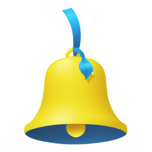 blue and yellow bell transparent png - icon | sticker