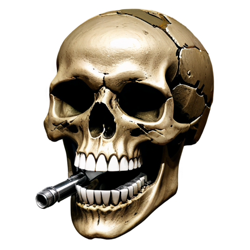 skull with a frag grenade in his teeth - icon | sticker