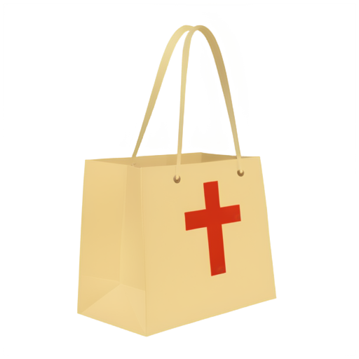 shopping bag with cross - icon | sticker