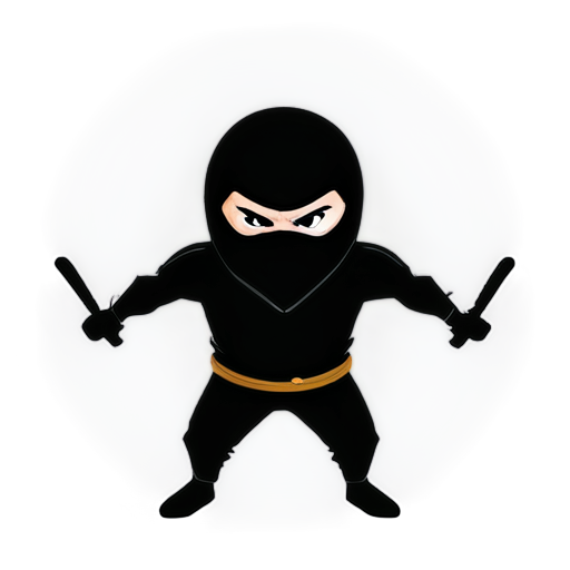 black, angry ninja logo, for a crypto token - icon | sticker