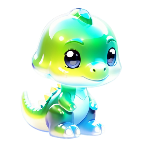 Cute green dinosaur - icon | sticker