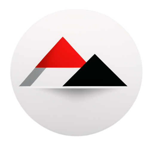 Egyptian tourism in circle icon , red white black colors only, white background , Pyramids ,neon - icon | sticker