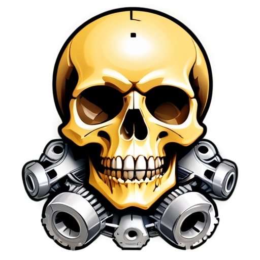 Abstrackt Mechanical Skull - icon | sticker