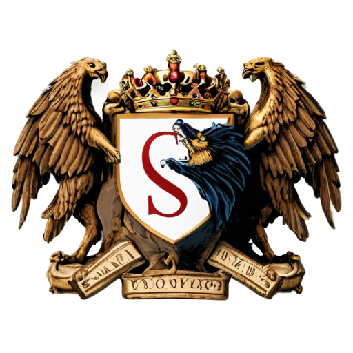 eagle and royal lion hold a S letter - icon | sticker