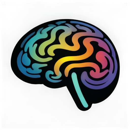 Obsidian brain, fantasy colours - icon | sticker