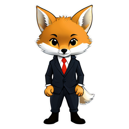 Fox with rolled up sleevs - icon | sticker