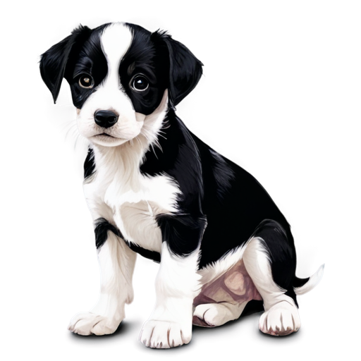A black and white puppy - icon | sticker