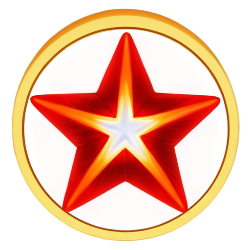 red fire star with circle around it icon - icon | sticker