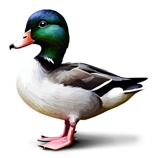 domestic duck, paint style - icon | sticker