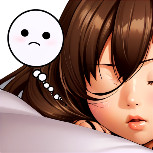 sleeping anime face that blows a bubble from its nose - icon | sticker