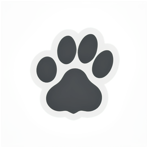 paw combined with search button - icon | sticker