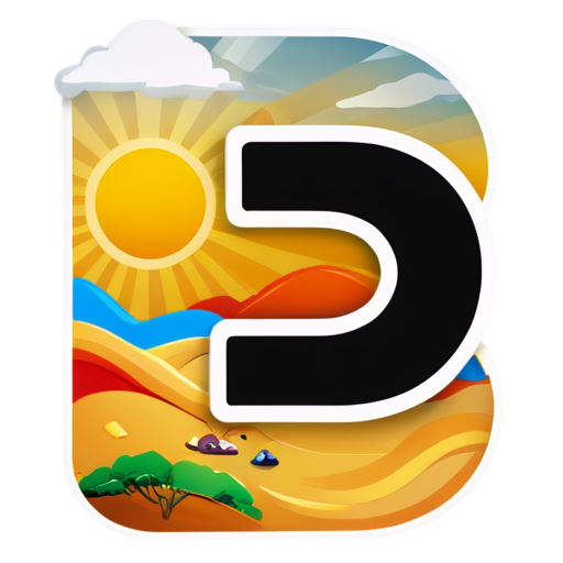 letter S sunrise - icon | sticker