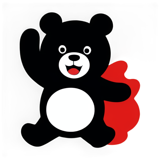 kumamon hands up happy in blood of his enemies - icon | sticker