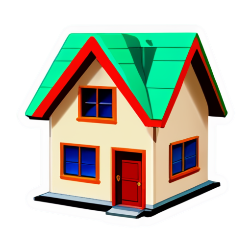 home icon, unselected,simple line,colorful - icon | sticker