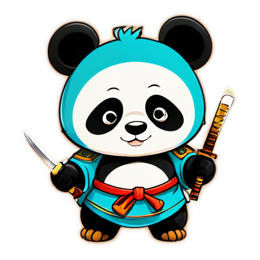 A Samurai Panda with the Underline Plexus - icon | sticker