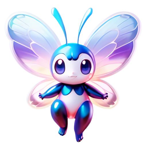 Epic full-body illustration of Butterfree, flying gracefully in a vibrant meadow, detailed wing texture, lush flower field background, dynamic lighting, high-definition, realistic style." - icon | sticker