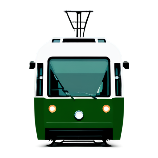 minimalistic one color minimum details tram - icon | sticker