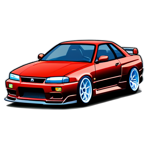 nissan skyline r32 drift - icon | sticker