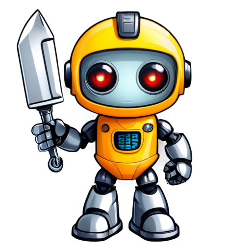 a cute robot with a wrench and tools - icon | sticker