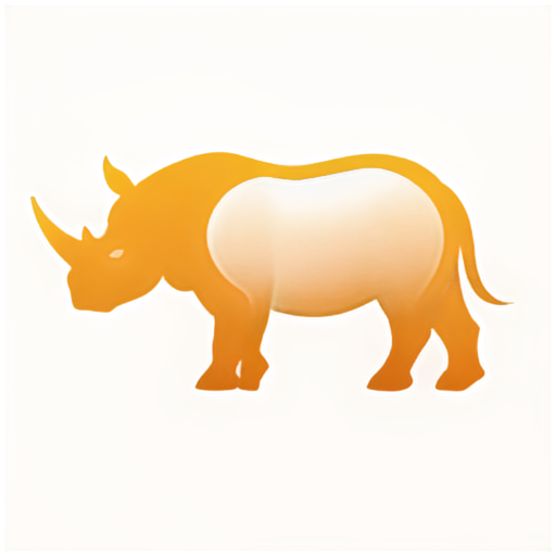 orange rhinoceros in logo style - icon | sticker