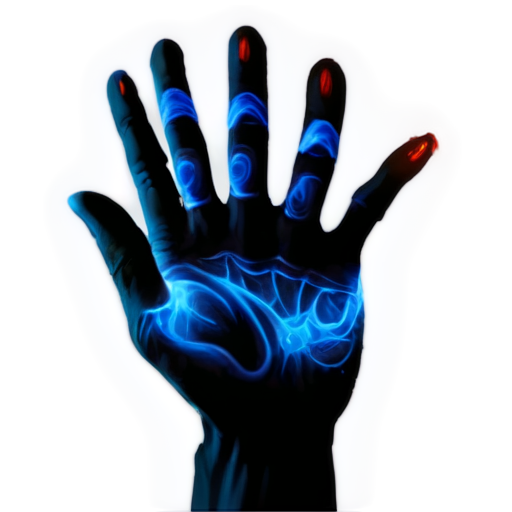 A horrible magic hand, backgroud is dark flame on the full background, colorized, dark tones, Warcraft 3 style - icon | sticker