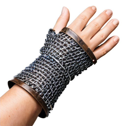 Simple poor medieval chainmail gauntlets - icon | sticker