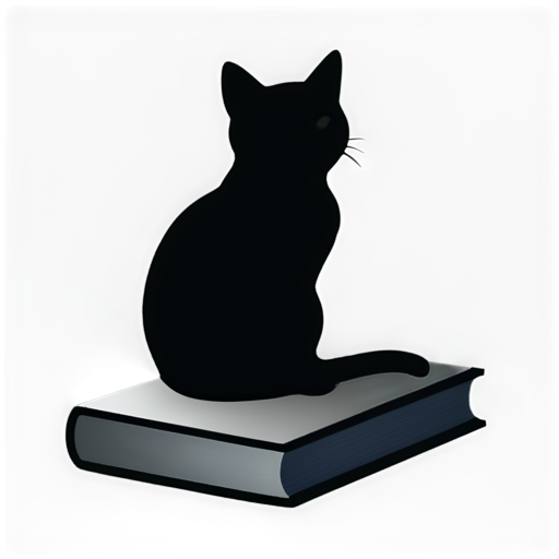 A cat sit on a book - icon | sticker