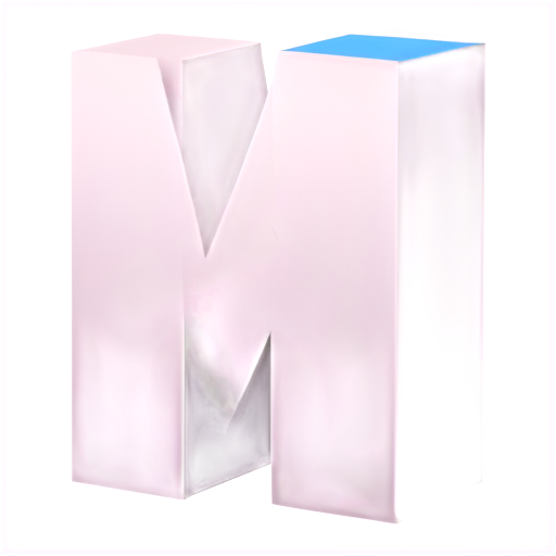 A big M word and minecraft style - icon | sticker