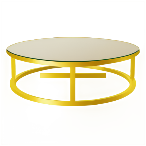 coffee table, golden on a black background - icon | sticker