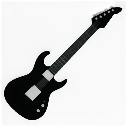 electric guitar, vector, black, minimalistic, solid fill - icon | sticker