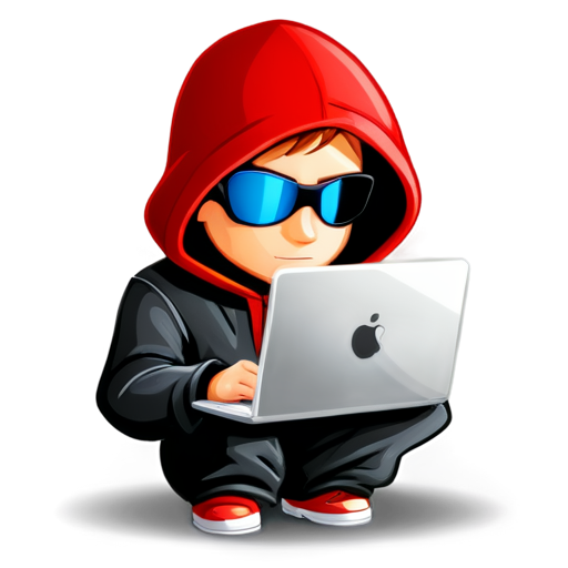 Hacker cartoon style icon - icon | sticker