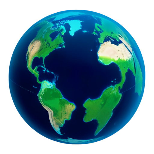 earth on a flat isometric disk in space - icon | sticker