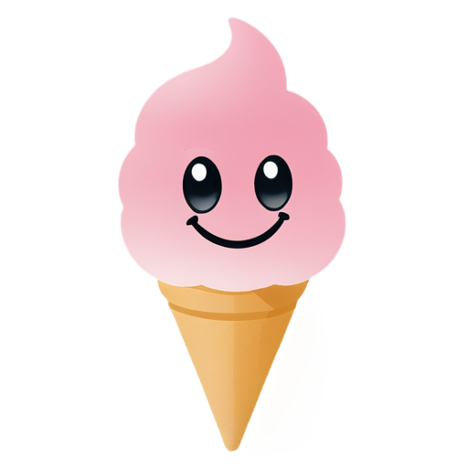 mascot with smiley face friendly Ice cream pink cream logo for streamer avatar - icon | sticker