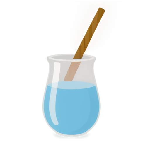 A unicorn-shaped glass filled with grog, with the unicorn's tail serving as the handle of the glass, and a cinnamon stick representing the horn. - icon | sticker