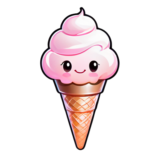 mascot with smiley face friendly Ice cream pink cream logo for streamer avatar male - icon | sticker