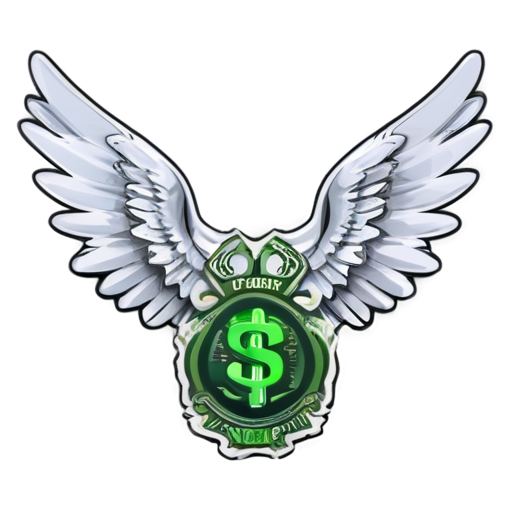 money bills dollars with wings - icon | sticker