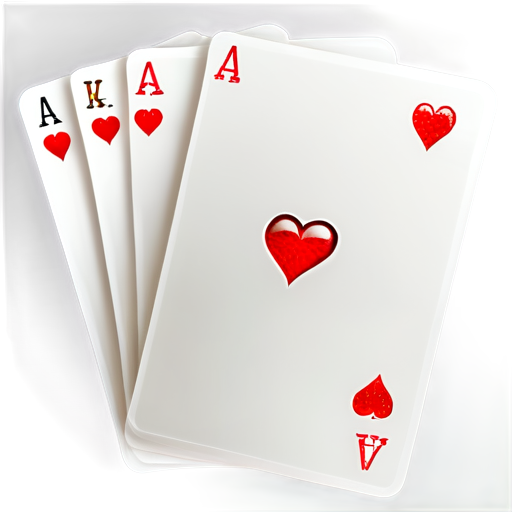 open deck of cards with ace above heart - icon | sticker