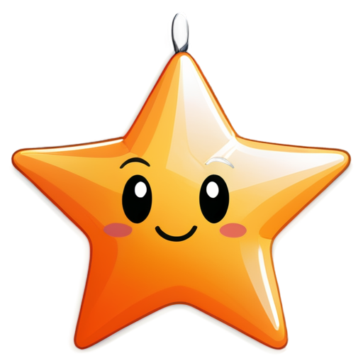 orange ball with four stars - icon | sticker