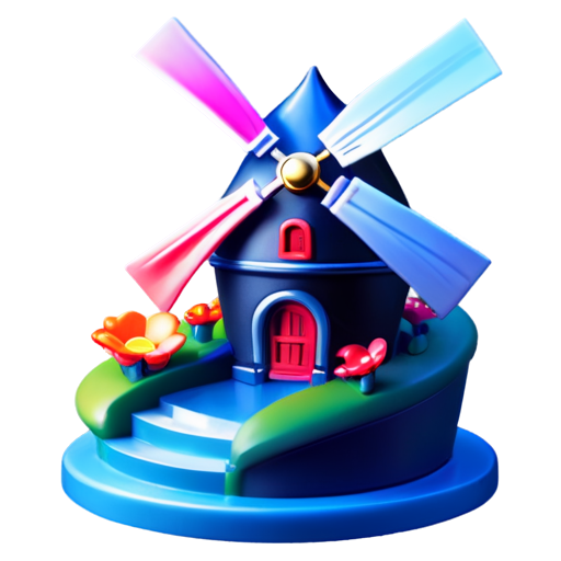 building,castle,chimney,City,clock,cloud,fantasy,flower,outdoors,scenery,sky,stairs,tower,tree,watercraft,windmill - icon | sticker